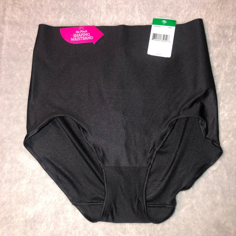 Maidenform High Waist Shaping Briefs Women Large No Pinch Waistband Black DM0051